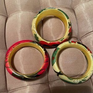 Printed Resin Bangles - set of 3